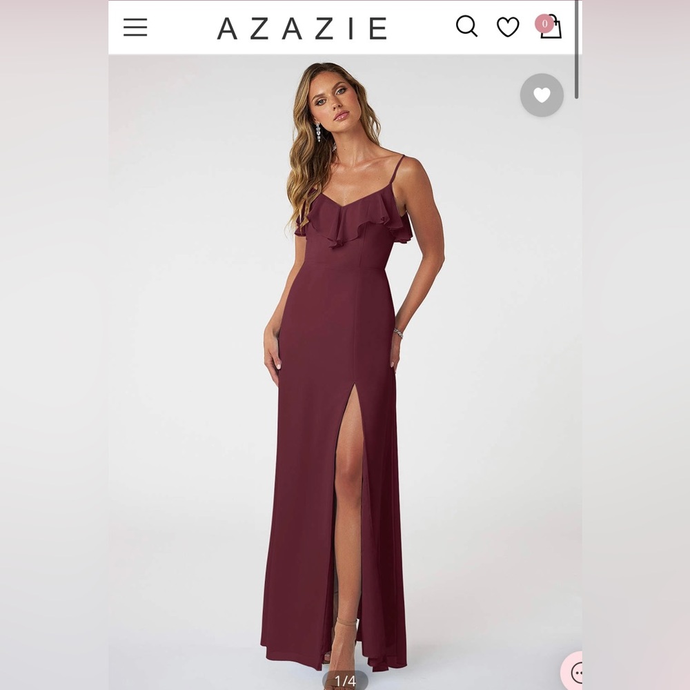 NWT Azazie Natalia cabernet dress size A4